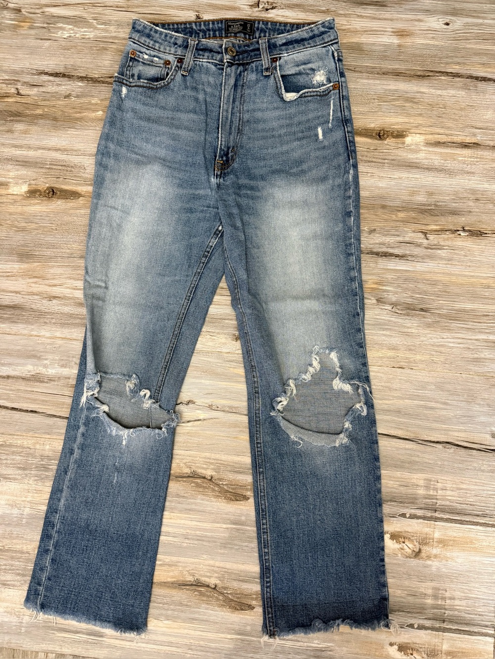 Abercrombie & Fitch Jeans Women’s 27 Zoe Natural Rise Ankle Straight Distressed